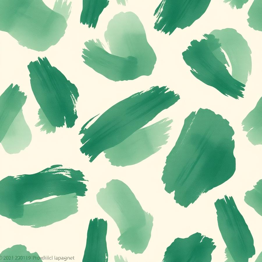 Seamless emerald brushstroke textile pattern at fabric scale